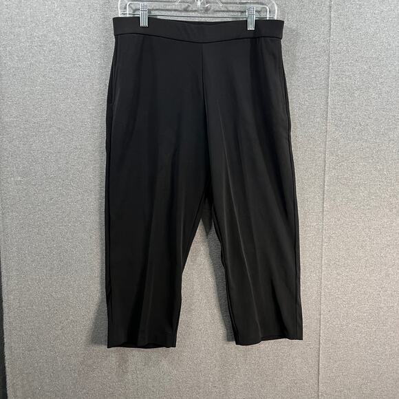 Susan Graver Petite LK Fusion Pull-On Crop Pant Black, Petite Medium - Picture 1 of 9